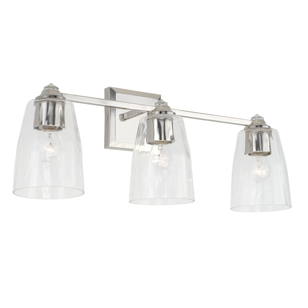 Capital Lighting - Three Light Vanity - Laurent - Polished Nickel- Union Lighting Luminaires Decor