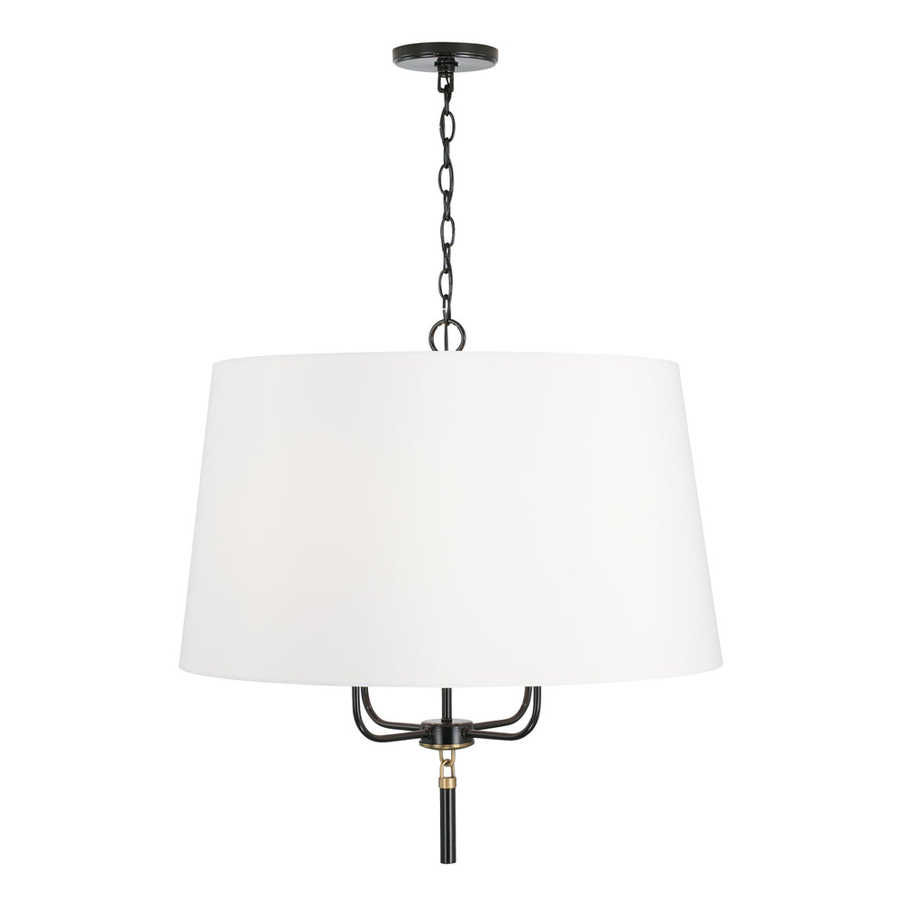 Capital Lighting - Four Light Pendant - Beckham - Glossy Black and Aged Brass- Union Lighting Luminaires Decor