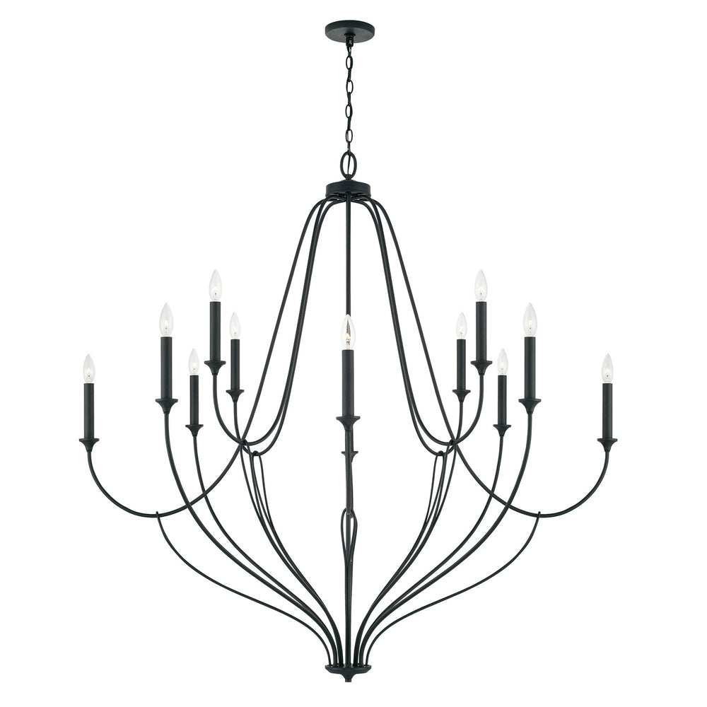 Capital Lighting - 12 Light Chandelier - Bentley - Black Iron- Union Lighting Luminaires Decor