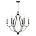 Capital Lighting - Six Light Chandelier - Bentley - Black Iron- Union Lighting Luminaires Decor