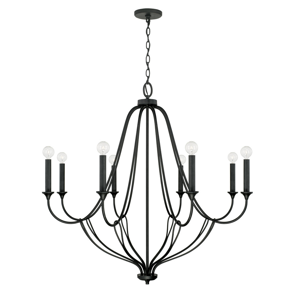 Capital Lighting - Eight Light Chandelier - Bentley - Black Iron- Union Lighting Luminaires Decor