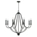 Capital Lighting - Eight Light Chandelier - Bentley - Black Iron- Union Lighting Luminaires Decor