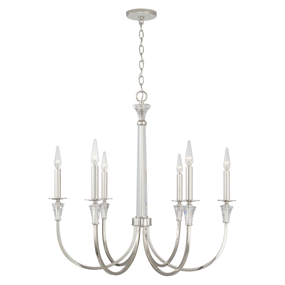 Capital Lighting - Six Light Chandelier - Laurent - Polished Nickel- Union Lighting Luminaires Decor