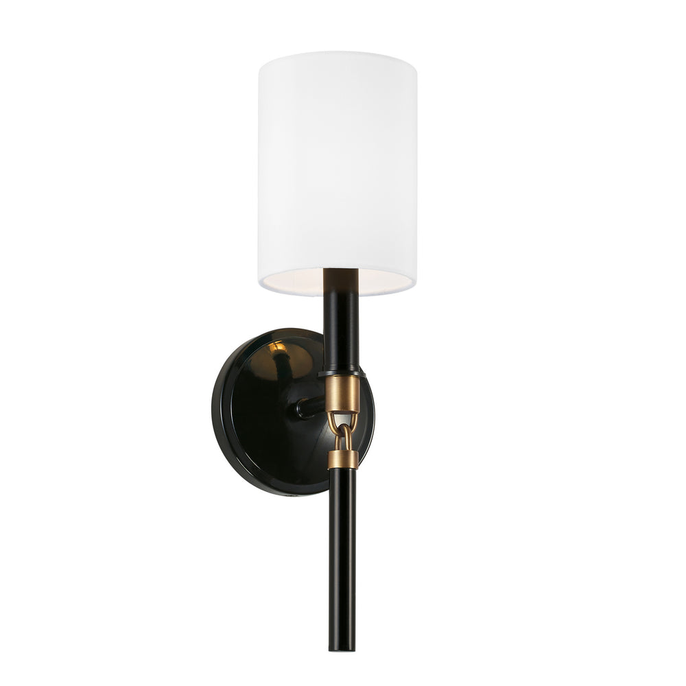 Capital Lighting - One Light Wall Sconce - Beckham - Glossy Black and Aged Brass- Union Lighting Luminaires Decor