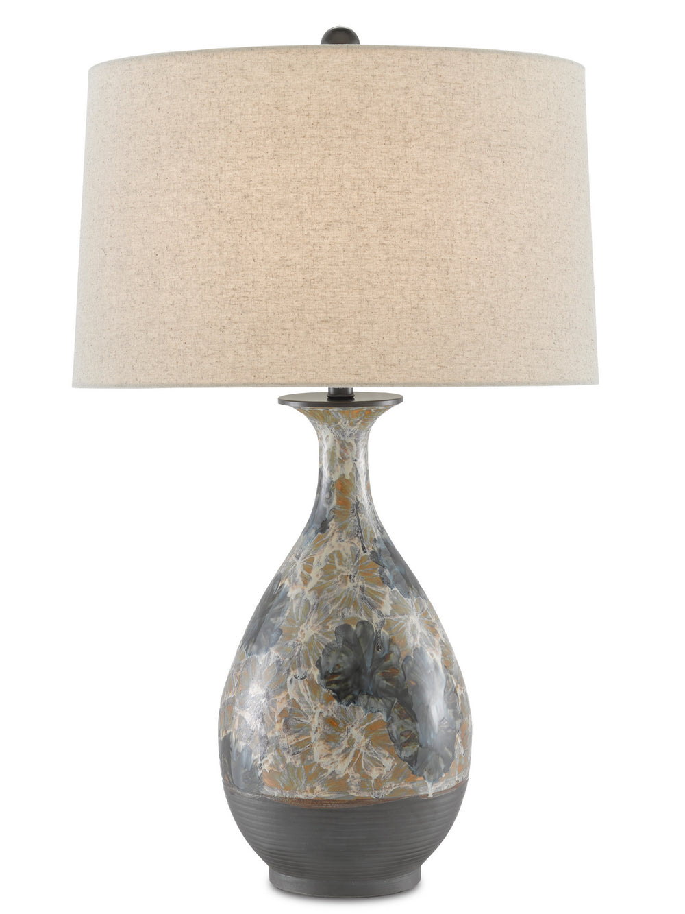 Currey and Company - One Light Table Lamp - Frangipani - Cream/Blue/Brown- Union Lighting Luminaires Decor
