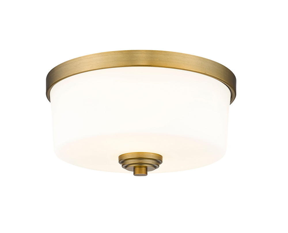 Z-Lite Canada - Two Light Flush Mount - Arlington - Heritage Brass- Union Lighting Luminaires Decor