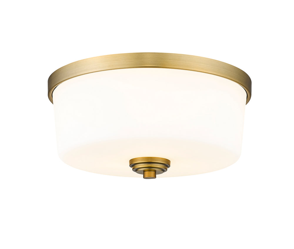 Z-Lite Canada - Three Light Flush Mount - Arlington - Heritage Brass- Union Lighting Luminaires Decor