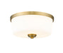 Z-Lite Canada - Three Light Flush Mount - Arlington - Heritage Brass- Union Lighting Luminaires Decor