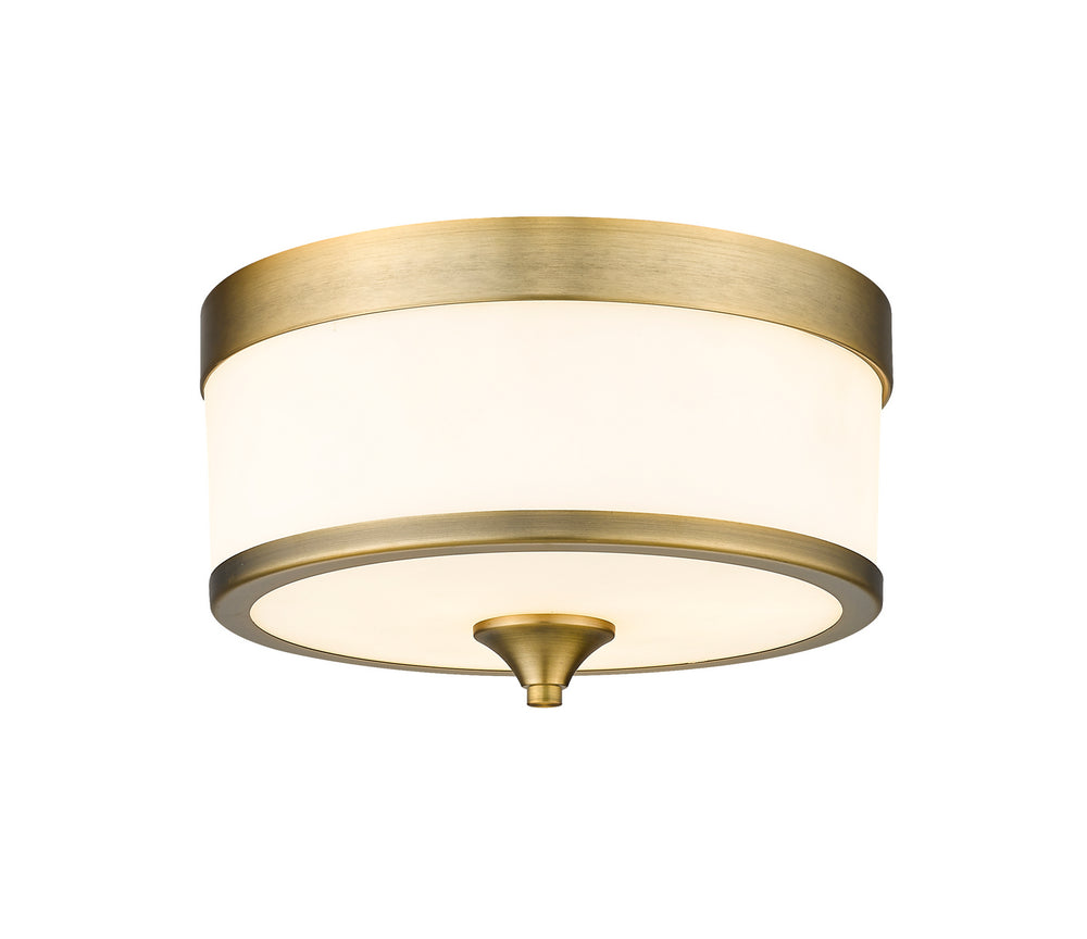 Z-Lite Canada - Three Light Flush Mount - Cosmopolitan - Heritage Brass- Union Lighting Luminaires Decor