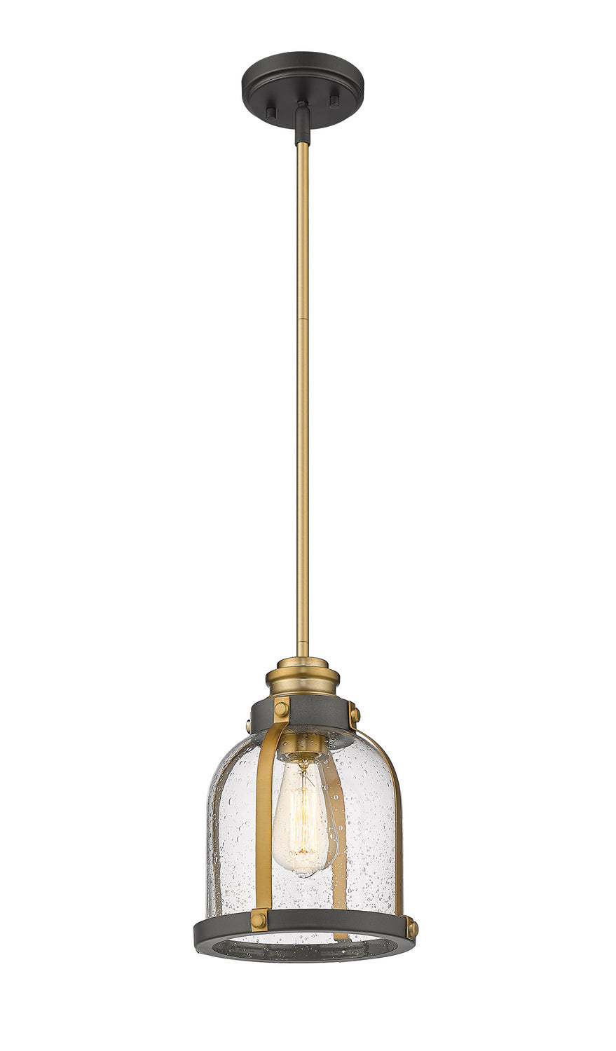 Z-Lite Canada - One Light Pendant - Burren - Bronze + Brass- Union Lighting Luminaires Decor