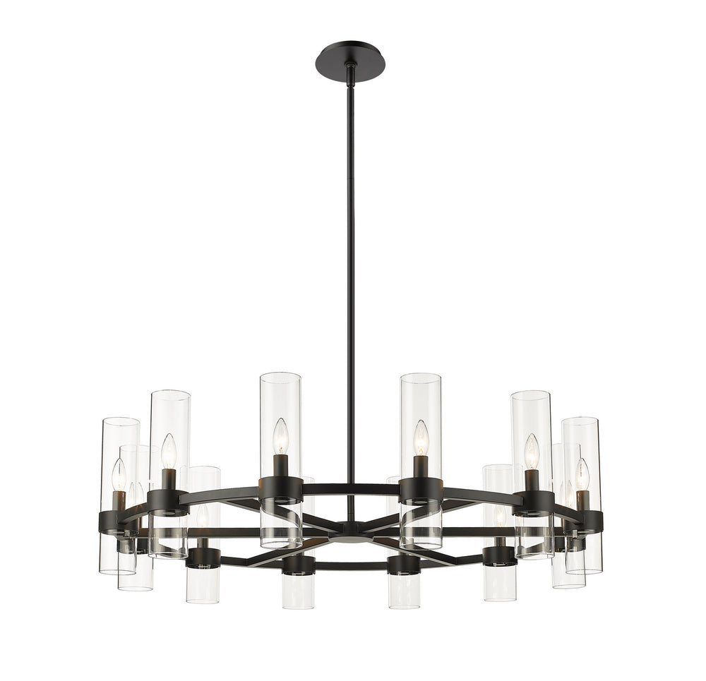 Z-Lite Canada - 12 Light Chandelier - Datus - Matte Black- Union Lighting Luminaires Decor