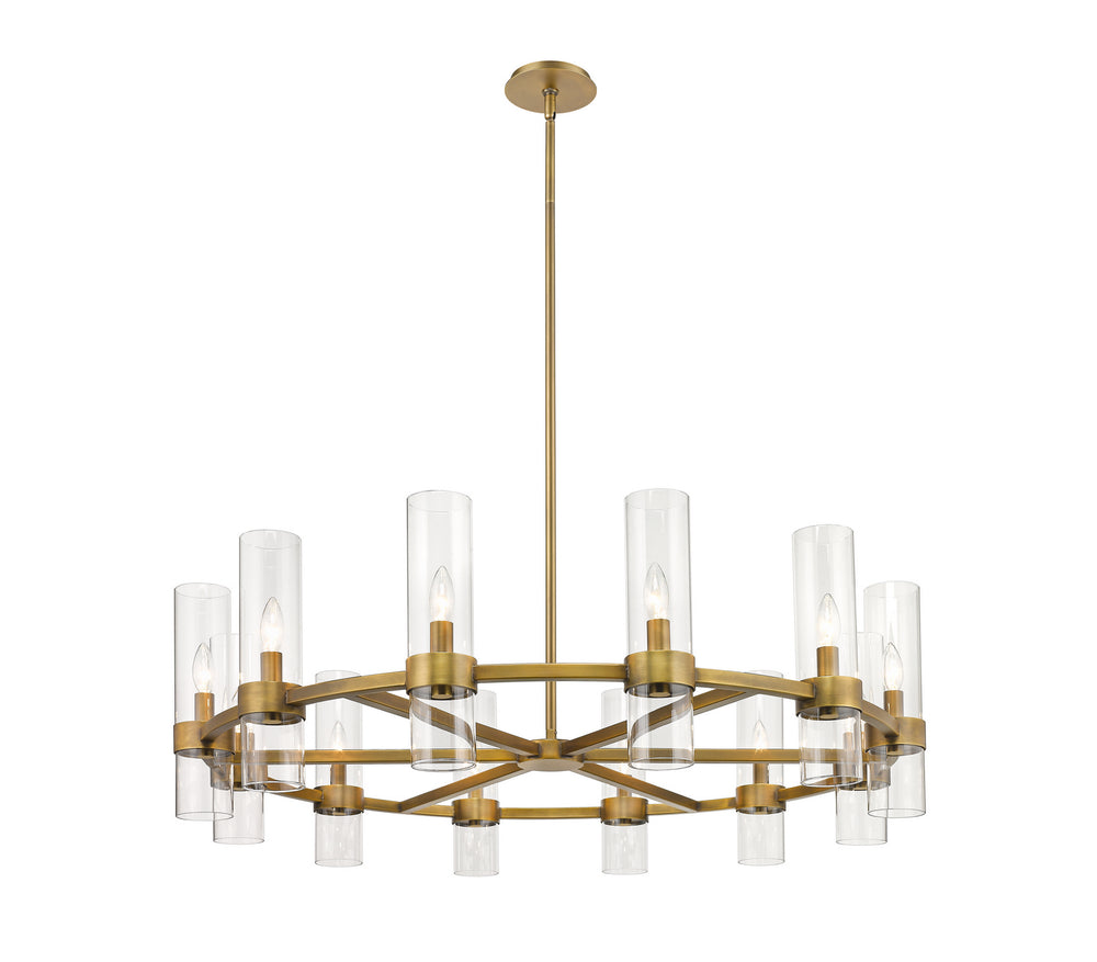 Z-Lite Canada - 12 Light Chandelier - Datus - Rubbed Brass- Union Lighting Luminaires Decor