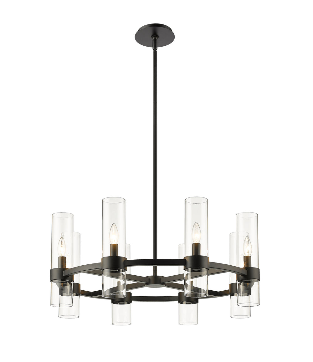 Z-Lite Canada - Eight Light Chandelier - Datus - Matte Black- Union Lighting Luminaires Decor