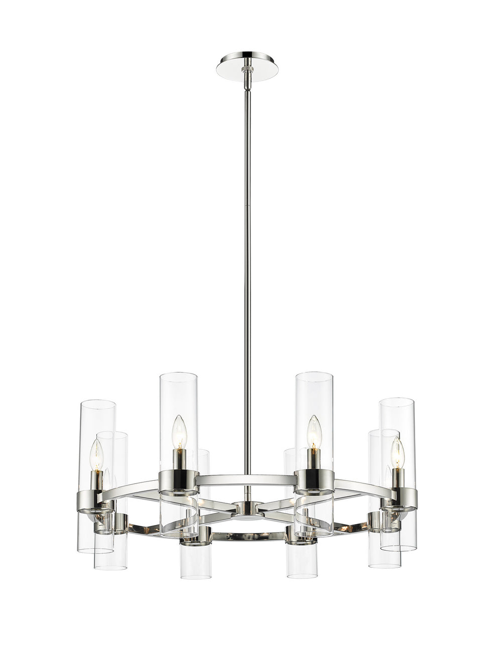 Z-Lite Canada - Eight Light Chandelier - Datus - Polished Nickel- Union Lighting Luminaires Decor