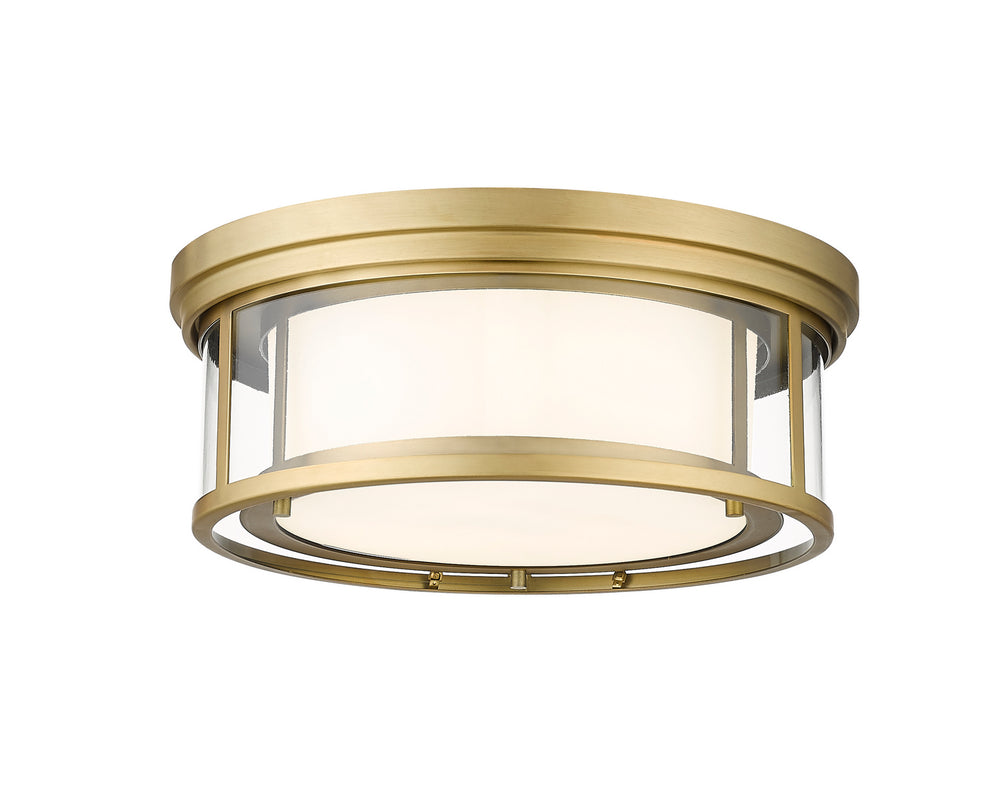 Z-Lite Canada - Three Light Flush Mount - Willow - Olde Brass- Union Lighting Luminaires Decor