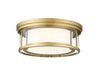 Z-Lite Canada - Three Light Flush Mount - Willow - Olde Brass- Union Lighting Luminaires Decor