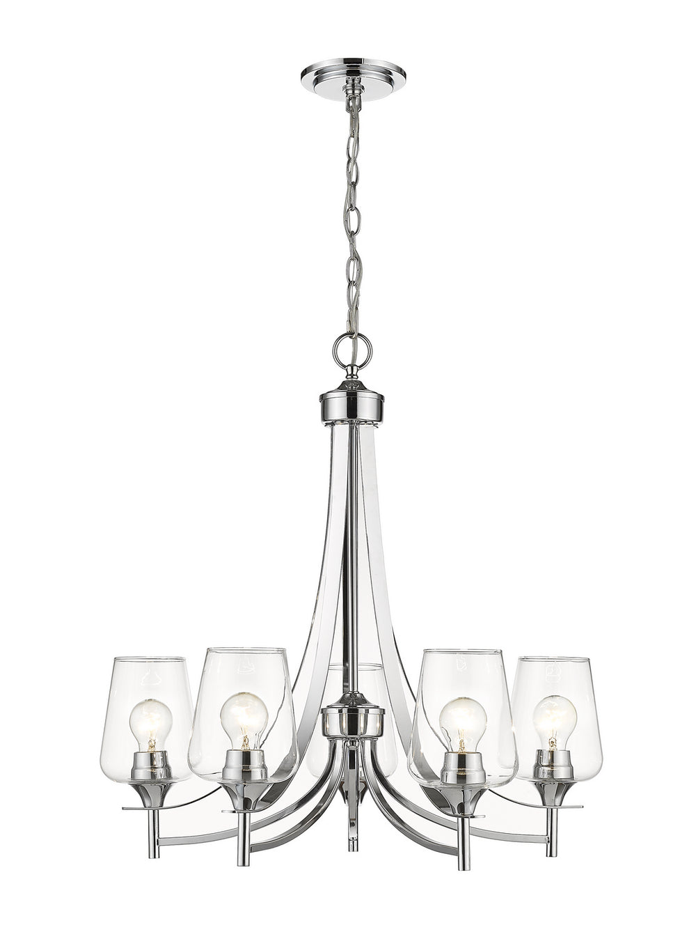 Z-Lite Canada - Five Light Chandelier - Joliet - Chrome- Union Lighting Luminaires Decor