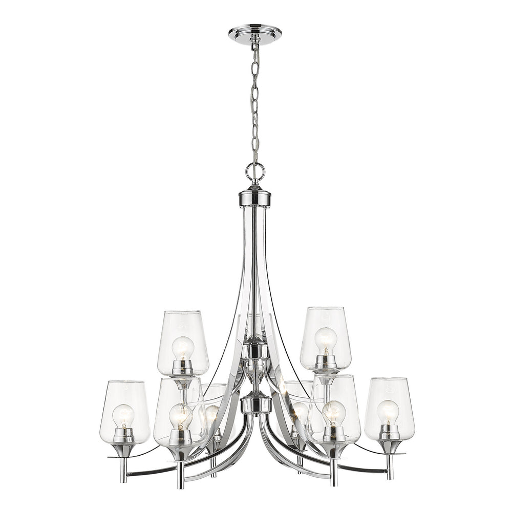 Z-Lite Canada - Nine Light Chandelier - Joliet - Chrome- Union Lighting Luminaires Decor