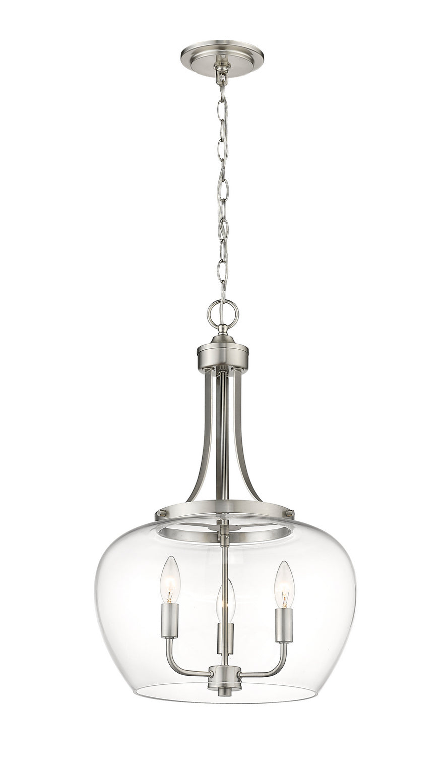 Z-Lite Canada - Three Light Pendant - Joliet - Brushed Nickel- Union Lighting Luminaires Decor