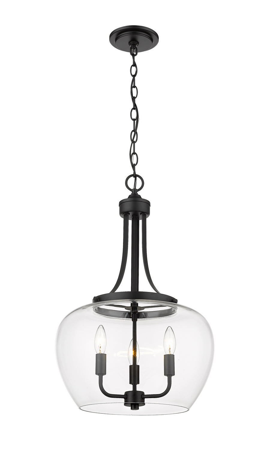 Z-Lite Canada - Three Light Pendant - Joliet - Matte Black- Union Lighting Luminaires Decor
