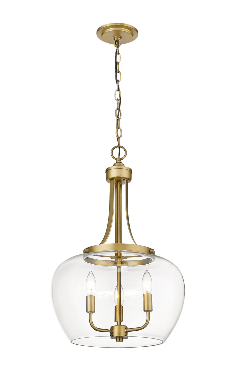 Z-Lite Canada - Three Light Pendant - Joliet - Olde Brass- Union Lighting Luminaires Decor