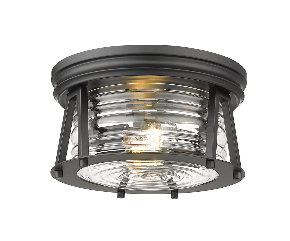 Z-Lite Canada - Two Light Flush Mount - Cape Harbor - Matte Black- Union Lighting Luminaires Decor