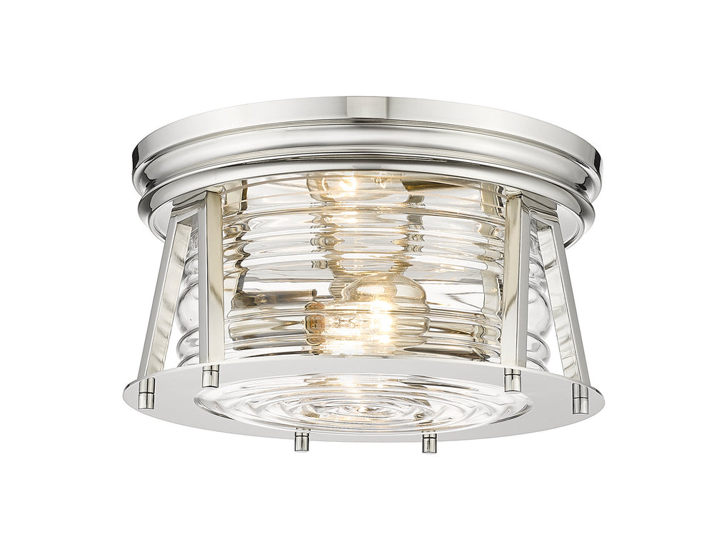 Z-Lite Canada - Two Light Flush Mount - Cape Harbor - Polished Nickel- Union Lighting Luminaires Decor