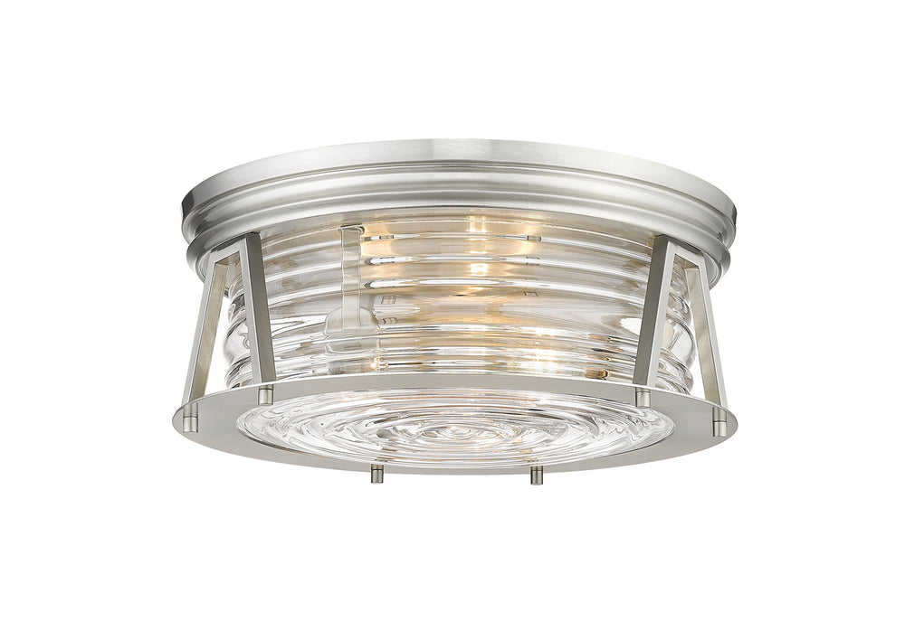 Z-Lite Canada - Three Light Flush Mount - Cape Harbor - Brushed Nickel- Union Lighting Luminaires Decor