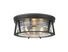 Z-Lite Canada - Three Light Flush Mount - Cape Harbor - Matte Black- Union Lighting Luminaires Decor