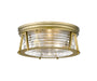 Z-Lite Canada - Three Light Flush Mount - Cape Harbor - Rubbed Brass- Union Lighting Luminaires Decor