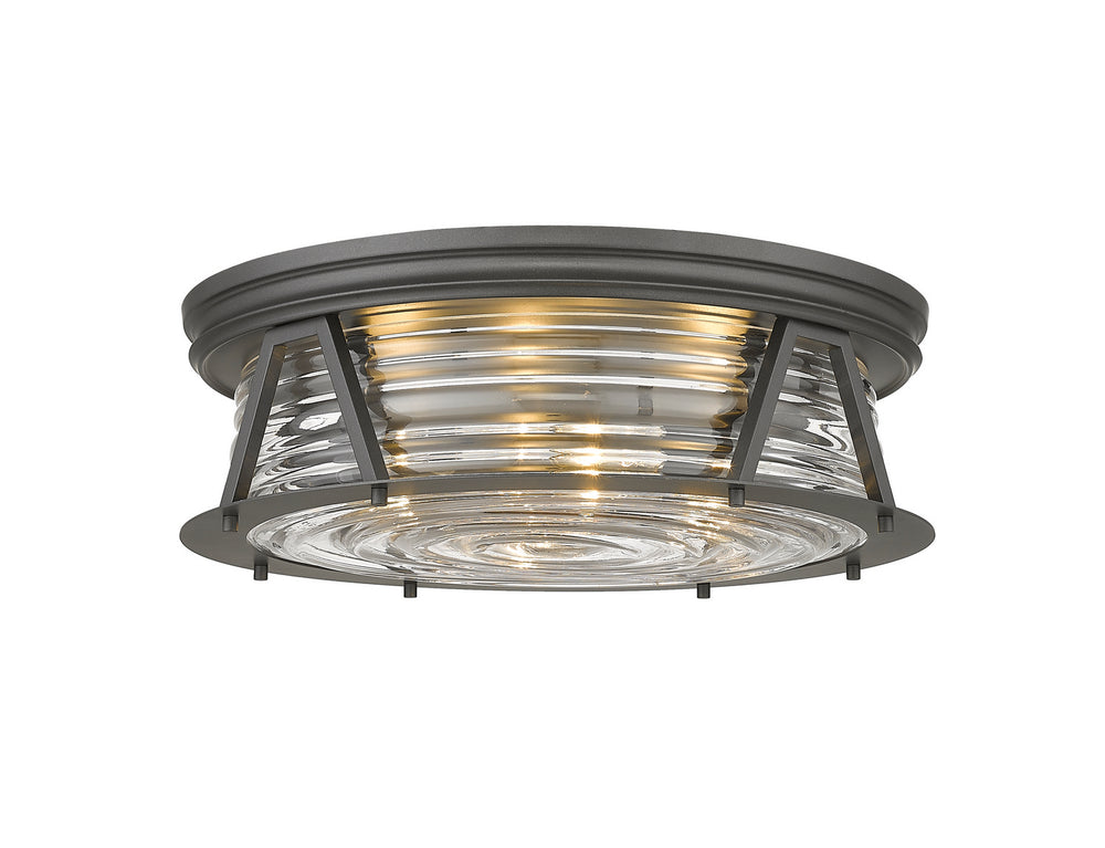 Z-Lite Canada - Four Light Flush Mount - Cape Harbor - Bronze- Union Lighting Luminaires Decor