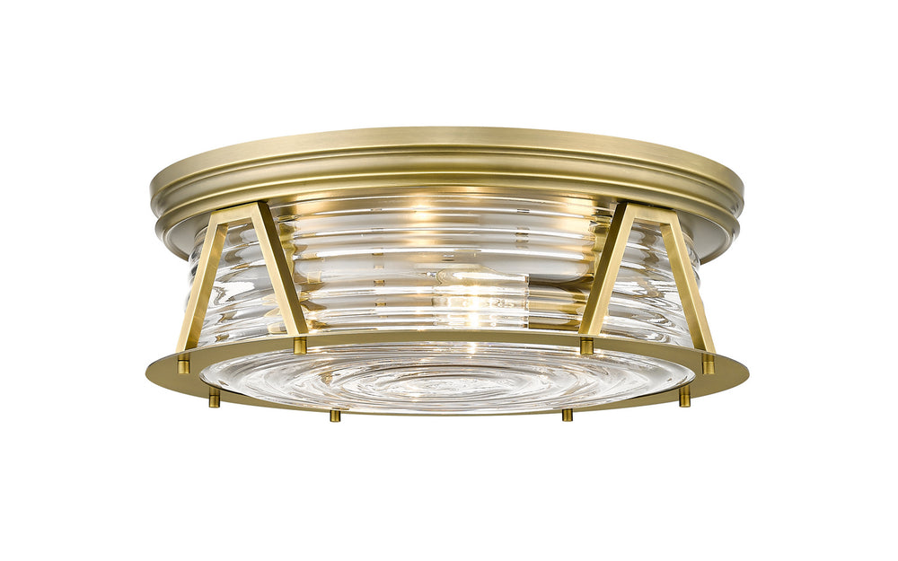 Z-Lite Canada - Four Light Flush Mount - Cape Harbor - Rubbed Brass- Union Lighting Luminaires Decor