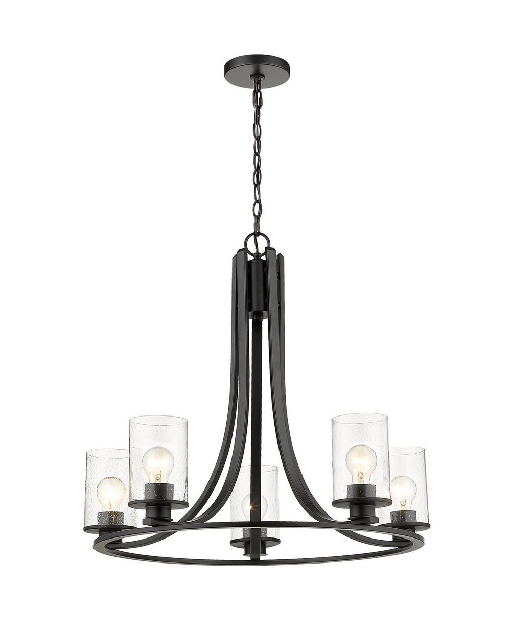 Z-Lite Canada - Five Light Chandelier - Beckett - Matte Black- Union Lighting Luminaires Decor
