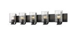 Z-Lite Canada - Five Light Vanity - Beckett - Matte Black- Union Lighting Luminaires Decor