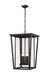 Z-Lite Canada - Four Light Outdoor Chain Mount Ceiling Fixture - Seoul - Black- Union Lighting Luminaires Decor