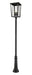 Z-Lite Canada - Four Light Outdoor Post Mounted Fixture - Seoul - Black- Union Lighting Luminaires Decor