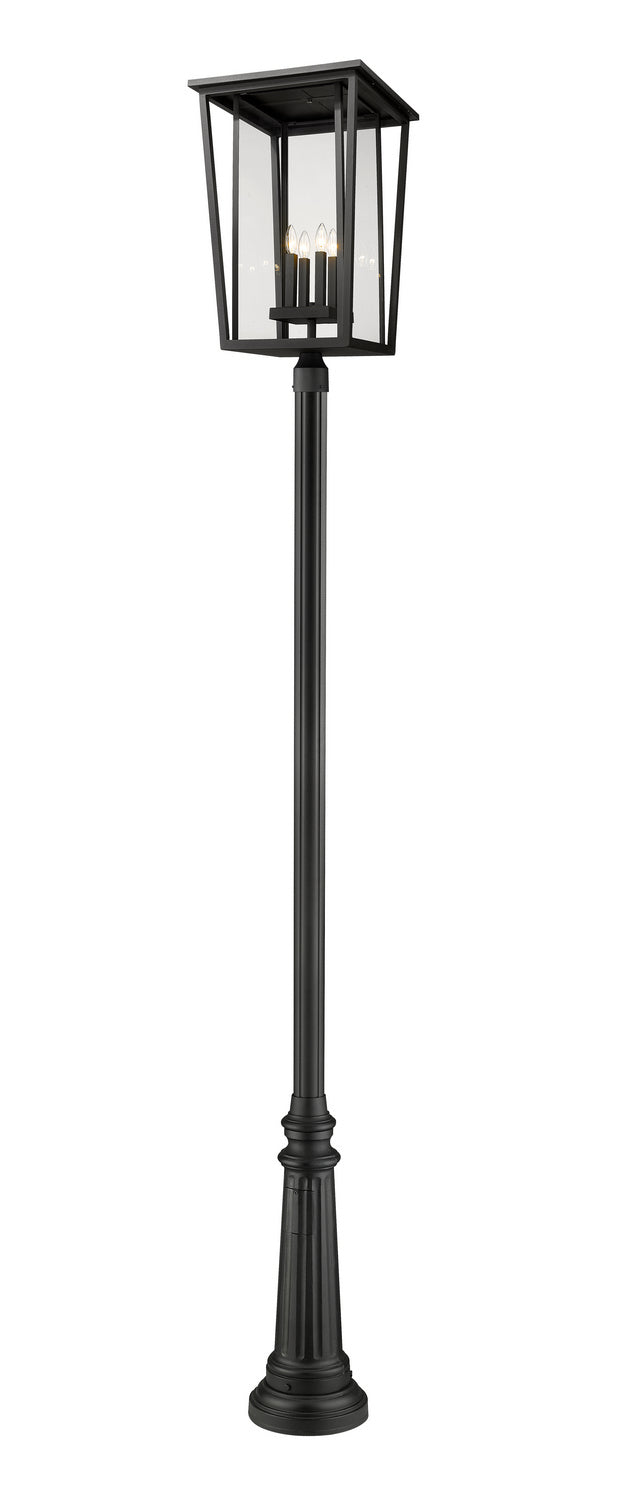Z-Lite Canada - Four Light Outdoor Post Mounted Fixture - Seoul - Black- Union Lighting Luminaires Decor