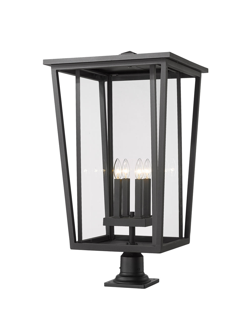 Z-Lite Canada - Four Light Outdoor Pier Mounted Fixture - Seoul - Black- Union Lighting Luminaires Decor
