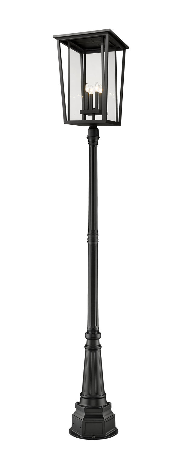 Z-Lite Canada - Four Light Outdoor Post Mounted Fixture - Seoul - Black- Union Lighting Luminaires Decor