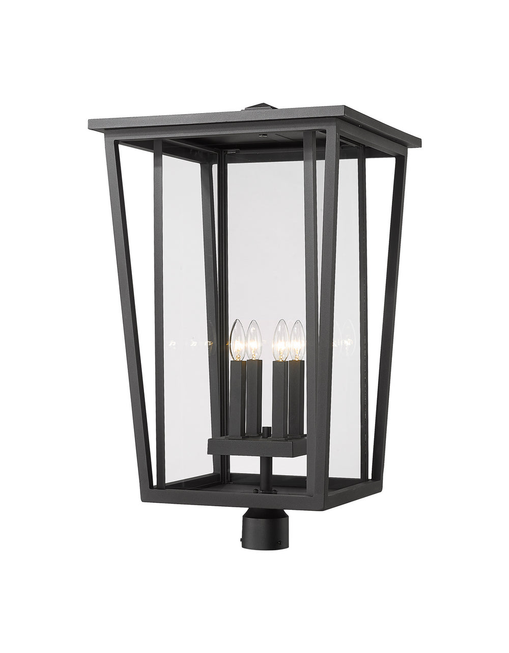 Z-Lite Canada - Four Light Outdoor Post Mount Fixture - Seoul - Black- Union Lighting Luminaires Decor