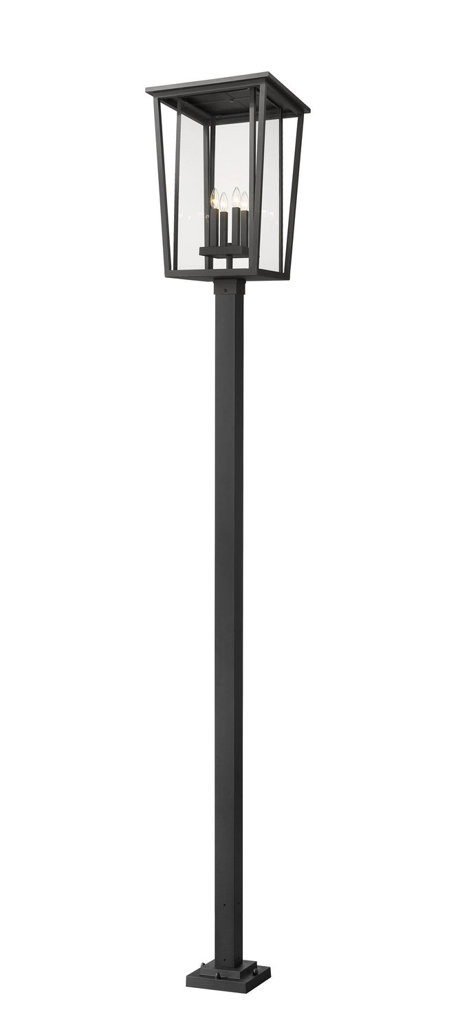 Z-Lite Canada - Four Light Outdoor Post Mounted Fixture - Seoul - Black- Union Lighting Luminaires Decor