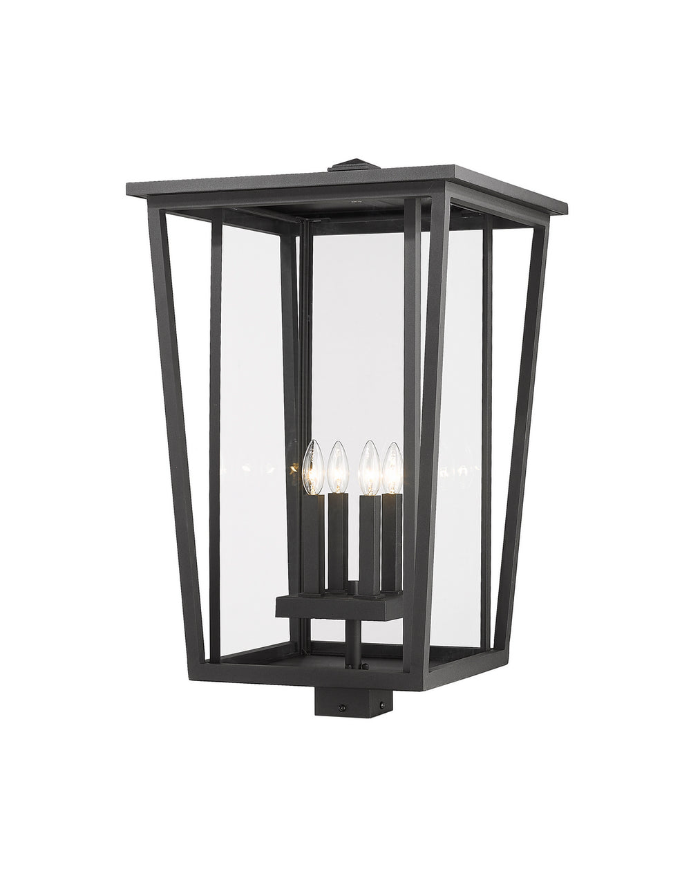 Z-Lite Canada - Four Light Outdoor Post Mount Fixture - Seoul - Black- Union Lighting Luminaires Decor