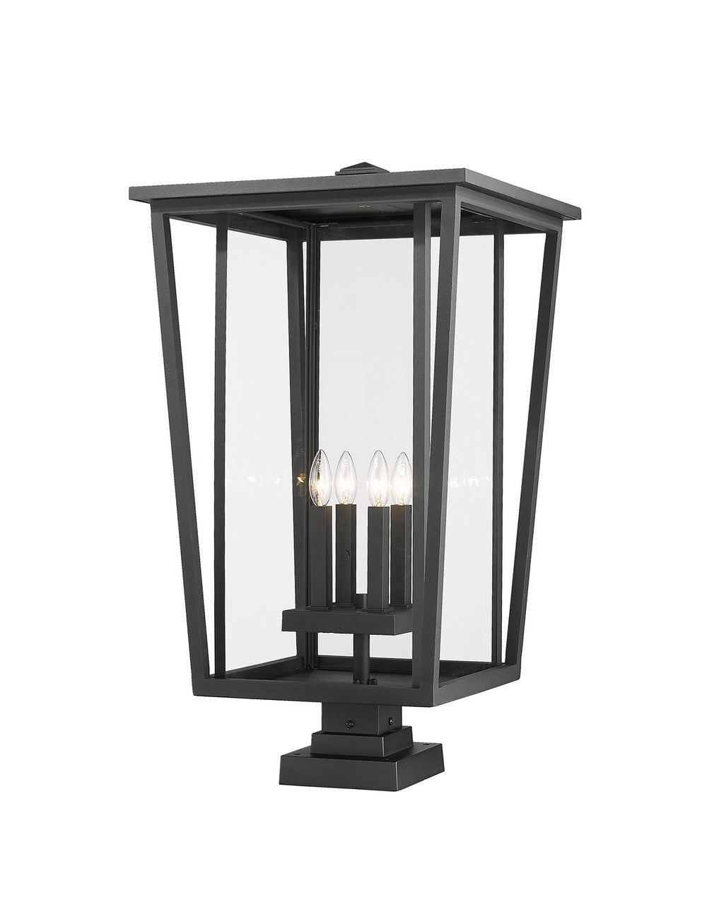 Z-Lite Canada - Four Light Outdoor Pier Mounted Fixture - Seoul - Black- Union Lighting Luminaires Decor