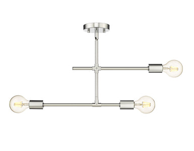 Z-Lite Canada - Three Light Semi Flush Mount - Modernist - Chrome- Union Lighting Luminaires Decor
