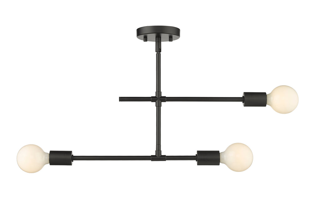 Z-Lite Canada - Three Light Semi Flush Mount - Modernist - Matte Black- Union Lighting Luminaires Decor
