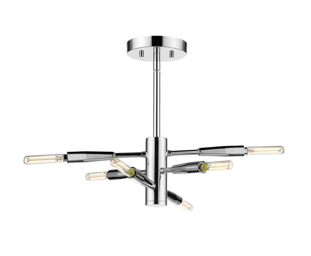 Z-Lite Canada - Six Light Semi Flush Mount - Ascension - Chrome- Union Lighting Luminaires Decor