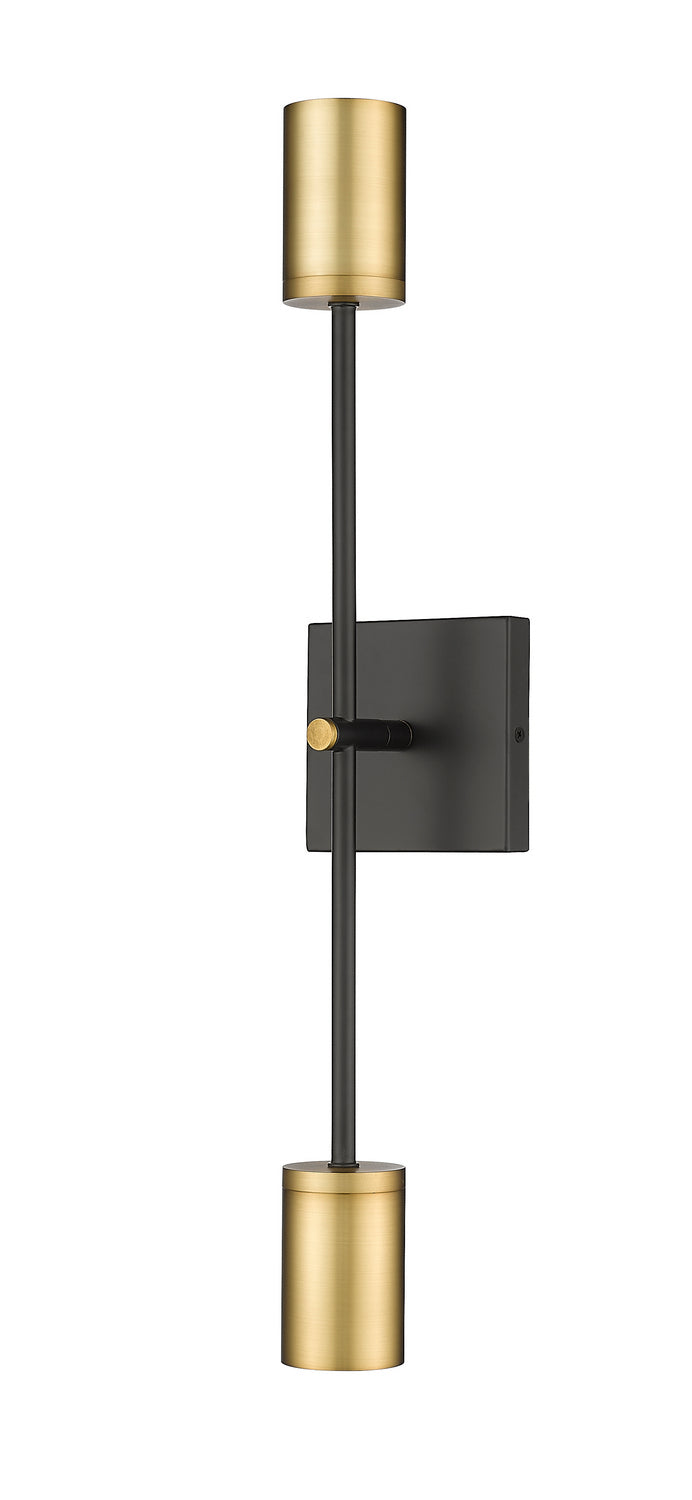 Z-Lite Canada - Two Light Wall Sconce - Calumet - Matte Black + Olde Brass- Union Lighting Luminaires Decor