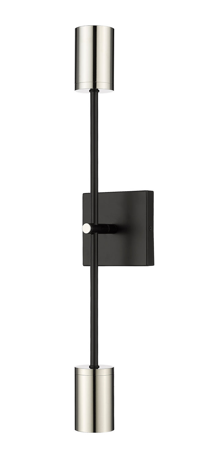 Z-Lite Canada - Two Light Wall Sconce - Calumet - Matte Black + Polished Nickel- Union Lighting Luminaires Decor