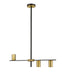Z-Lite Canada - Three Light Linear Chandelier - Calumet - Matte Black + Olde Brass- Union Lighting Luminaires Decor