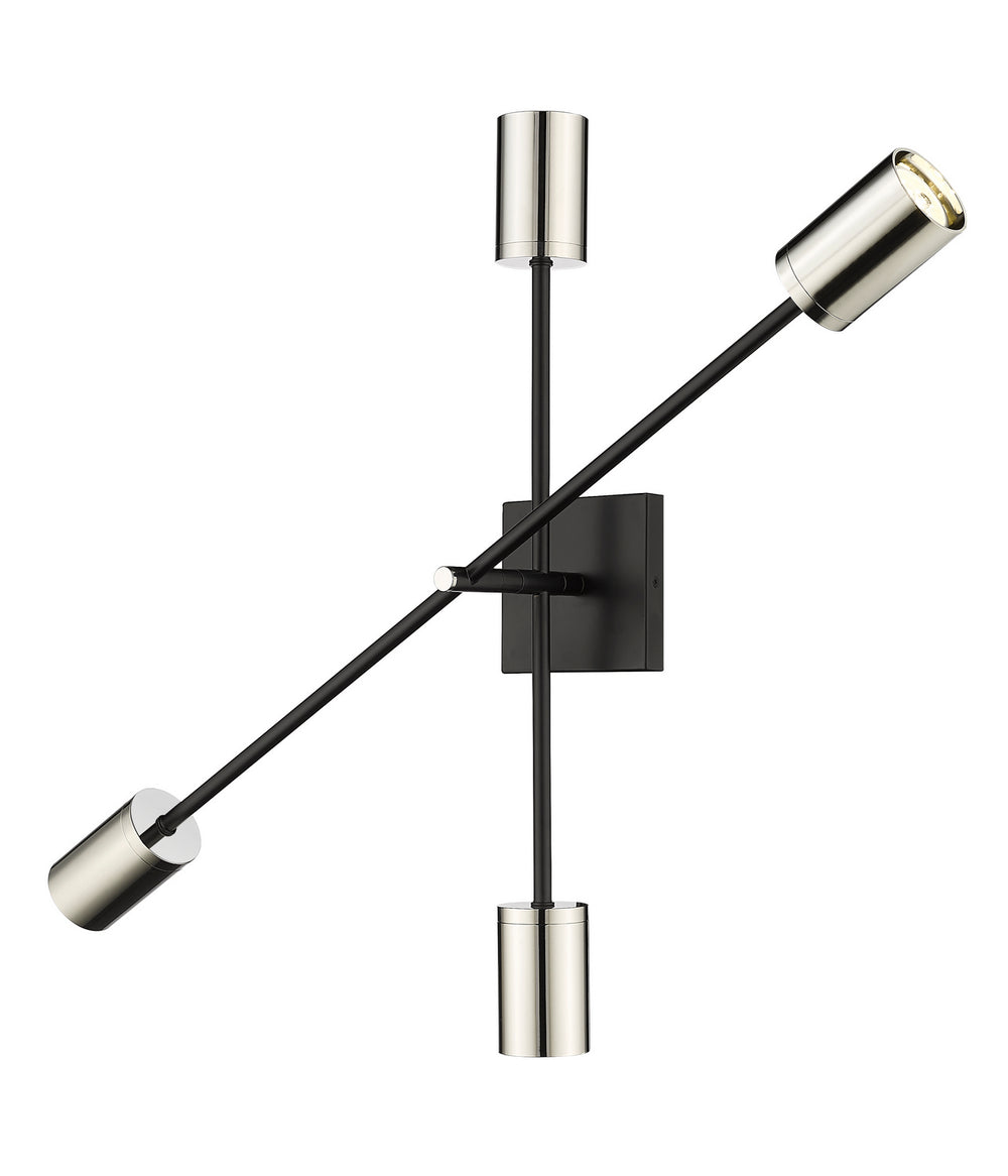 Z-Lite Canada - Four Light Wall Sconce - Calumet - Matte Black + Polished Nickel- Union Lighting Luminaires Decor